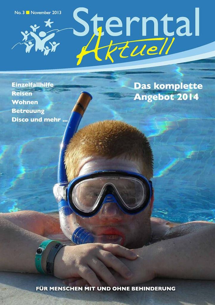 Sterntal aktuell Titelbild ein Junge im Pool mit Taucherbrille und Schnorchel