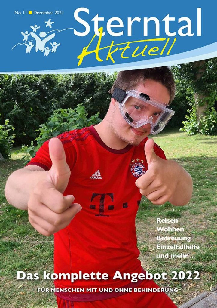 Sterntal aktuell Titelbild mit Junge im Bayerntrikot und Schutzbrille